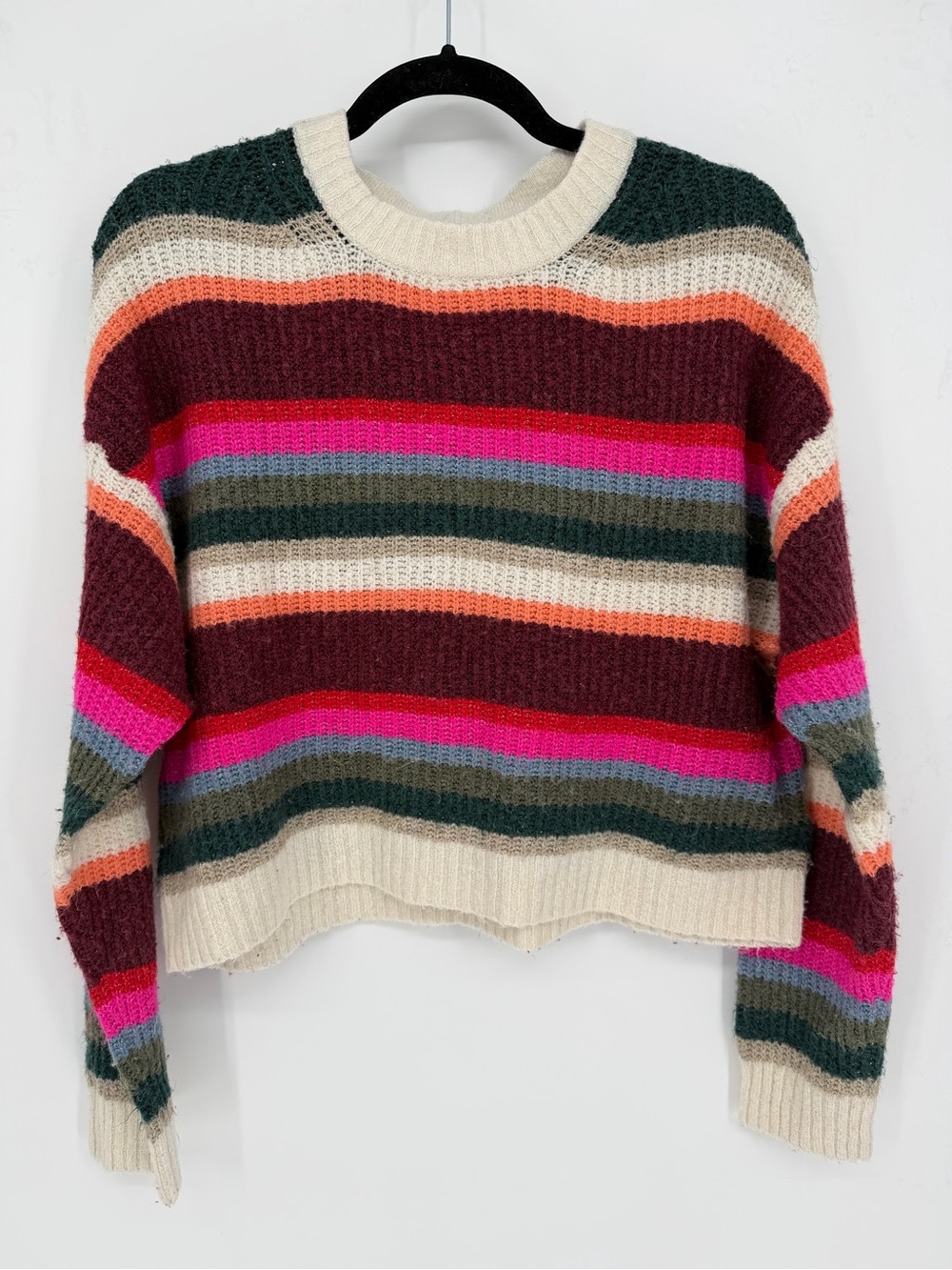 Colorful Cropped Cozy American Eagle Sweater